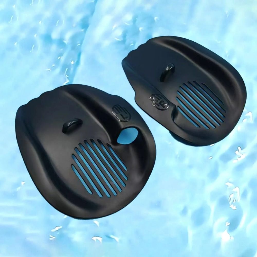 Flippers Swimming - ถุงมือว่ายน้ำแบบมีแถบยาง 1 คู่ พร้อมสายรัดปรับได้ ออกแบบตามหลักสรีรศาสตร์ ใช้ฝึกว่ายน้ำ