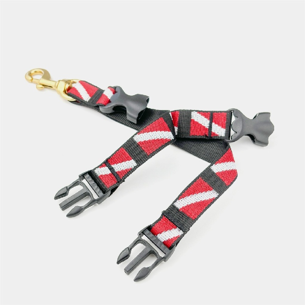 Snorkeling Gear - สายรัดสำหรับเก็บตะขอดำน้ำ ทำจากทองเหลือง พร้อมตะขอหมุนได้ 360 องศา สำหรับจัดเก็บอุปกรณ์ดำน้ำลึกและดำน้ำตื้น
