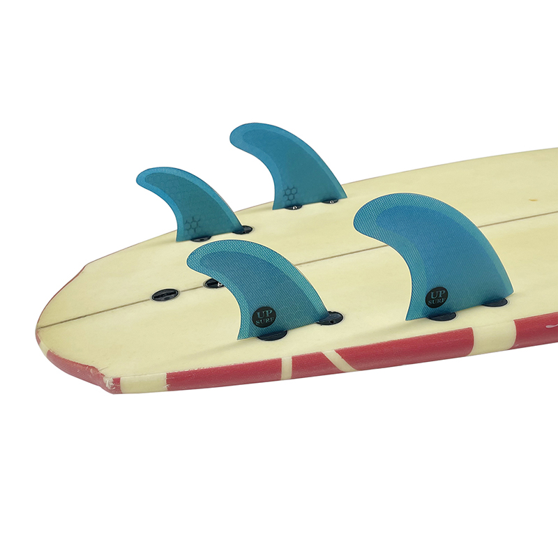 Surfboard Leash - UPSURF M+GL ครีบกระดานโต้คลื่นแบบควอดฟิน FCS ดับเบิ้ลแท็บ ลายรังผึ้ง