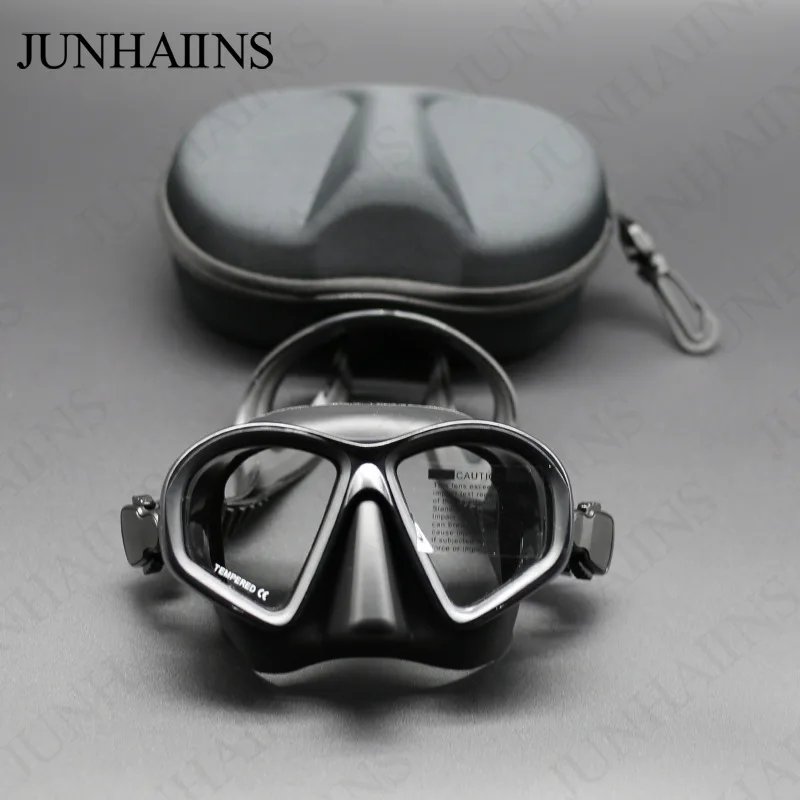 Diving Mask - หน้ากากดำน้ำแบบฟรีไดวิ่งสำหรับมืออาชีพชายและหญิง ปริมาณอากาศน้อย อุปกรณ์ดำน้ำตื้น แว่นตาว่ายน้ำสำหรับผู้มีปัญหาสายตาสั้น