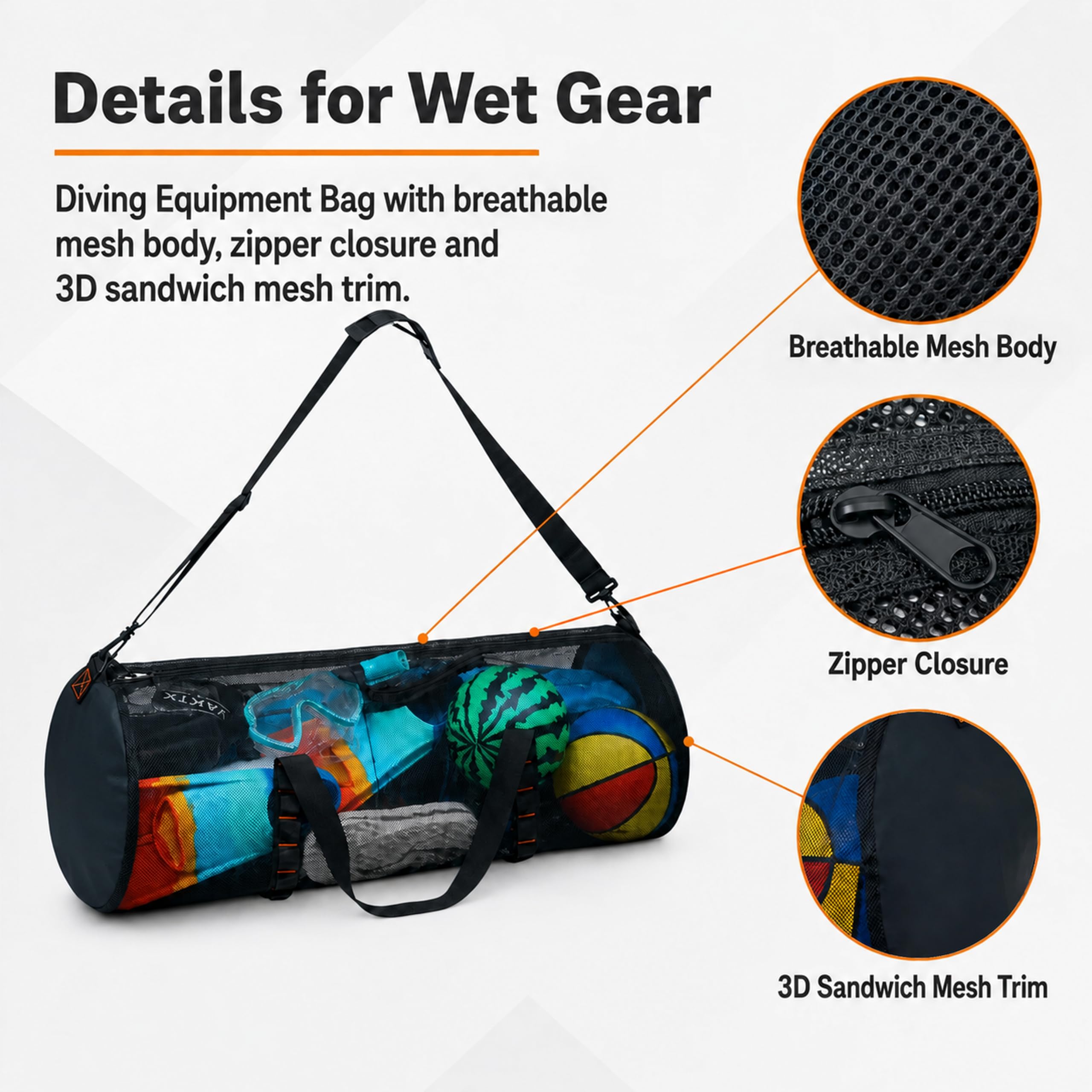 กระเป๋าตาข่ายสำหรับเดินทางและด - Snorkeling Gear บทวิจารณ์และราคา